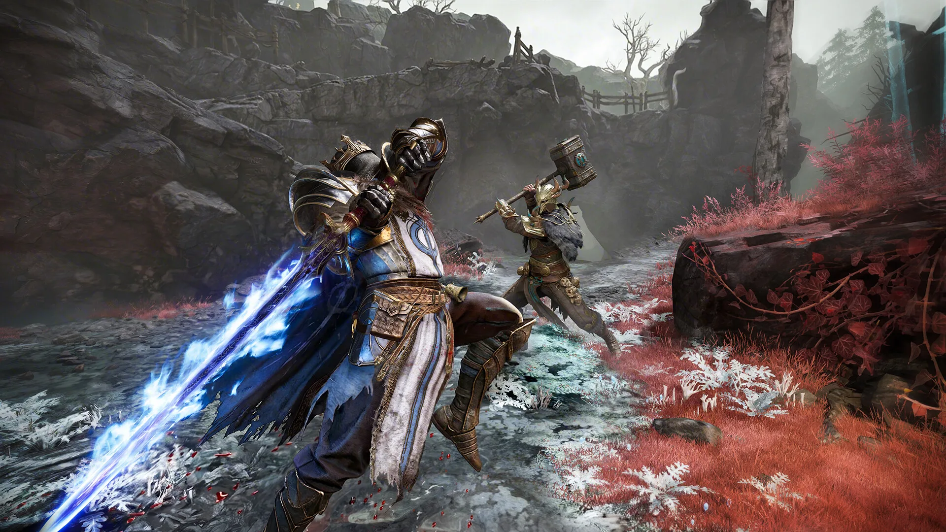 Official Mistfall Hunter screenshot showing a Gyldhunter in combat